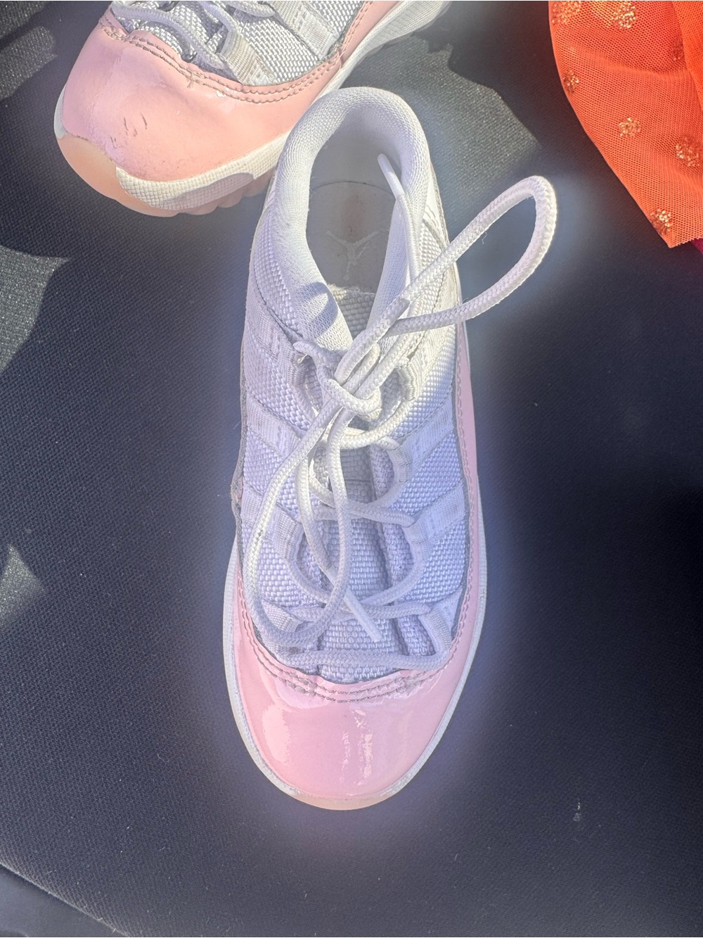 Kids Lace-Up Athletic Shoes in Pink and White